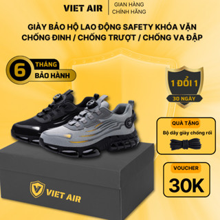 Giày Bảo Hộ Lao Động Safeti VIET AIR Khóa Vặn Dây Tiện Lợi Mũi Thép Đế Giày Chống Đinh Chống Trơn
