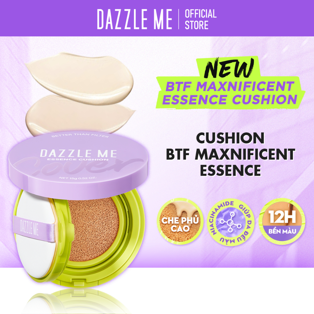 [VHL x DAZZLE ME] COMBO 02 Cushion cấp ẩm kiềm dầu lâu trôi DAZZLE ME Cushion Kiểm soát dầu che phủ 