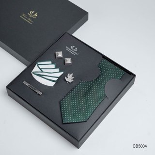 Bộ phụ kiện vest 5 món cho nam - Cà vạt lụa tổng hợp, khăn, kẹp, ghim, măng sét - Thomas Nguyen