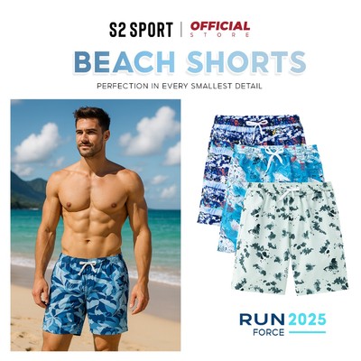 Quần đùi đi biển S2 SPORT cho gia đình, quần short vải kate thái 2 lớp, mềm mịn, thoáng mát - QS11