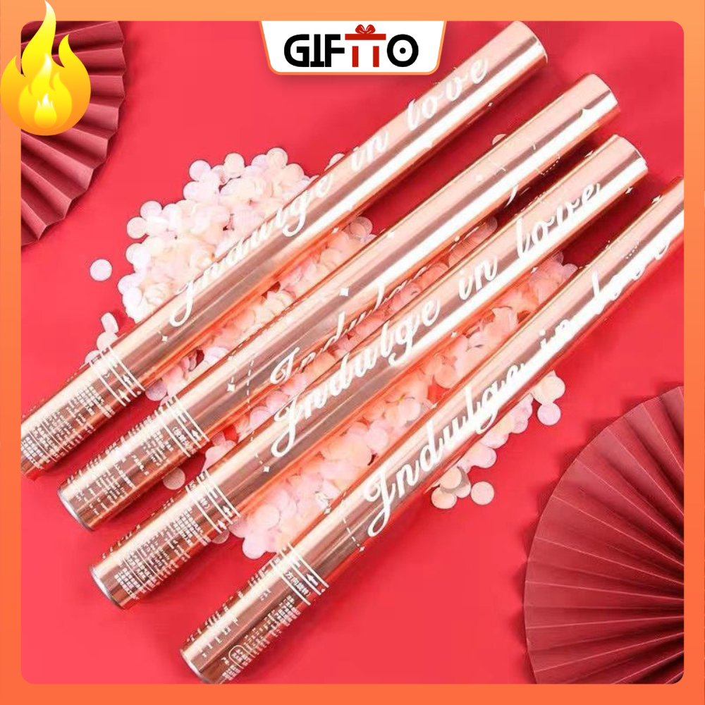 Pháo Giấy Hồng Pastel 80cm, Kim Tuyến Confetti Cao Cấp, Tiệc Cưới, Kỷ Niệm, Sinh Nhật – GiftTo