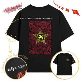 [HỎA TỐC HN] Áo Cờ Đỏ Sao Vàng Kim Tuyến Độc Lập Tự Do Unisex Hot Trend Áo 30/4 Cờ Việt Nam Vải Cotton Việt Premium