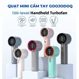 Quạt cầm tay mini GOOJODOQ/ BOMIDI SÒ LẠNH 4000mAh cao cấp điều chỉnh 100 tốc độ có màn hình kỹ thuật số LED