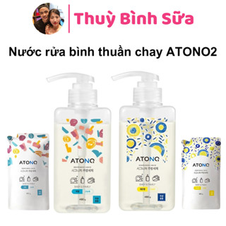 Nước rửa bình sữa, chén bát đậm đặc thuần chay ATONO2 Hàn Quốc, nước rửa rau củ quả cho bé