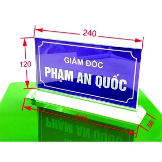 Biển chức danh 12x24cm, bảng chức danh mica 12x24, kệ chức danh mica để bàn chữ T