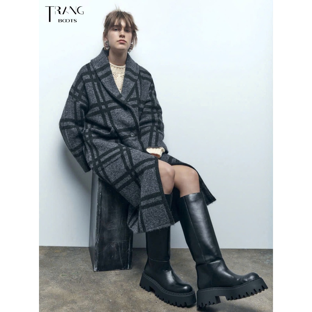 LEATHER KNEE BOOTS BLACK - BOOTS GỐI DA MỜ MÀU ĐEN