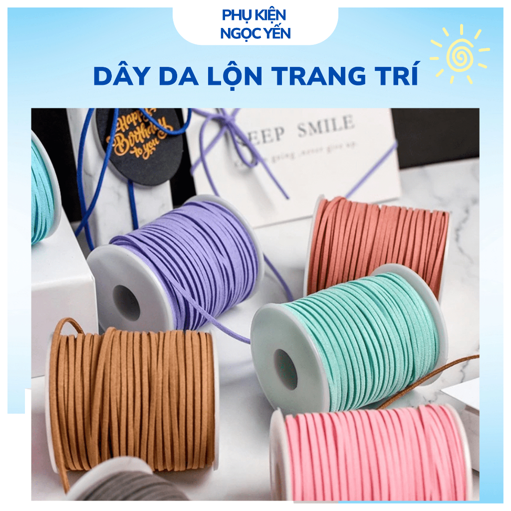 Dây da lộn, ruy băng da lộn gói hoa, gói quà, làm vòng DIY ( 10 mét)