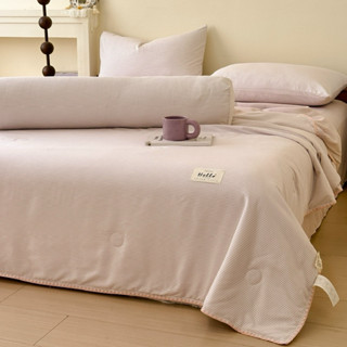 Bộ chăn ga gối 5 món đũi linen hoạ tiết kẻ sọc caro basic đơn giản shop khobuongiadung