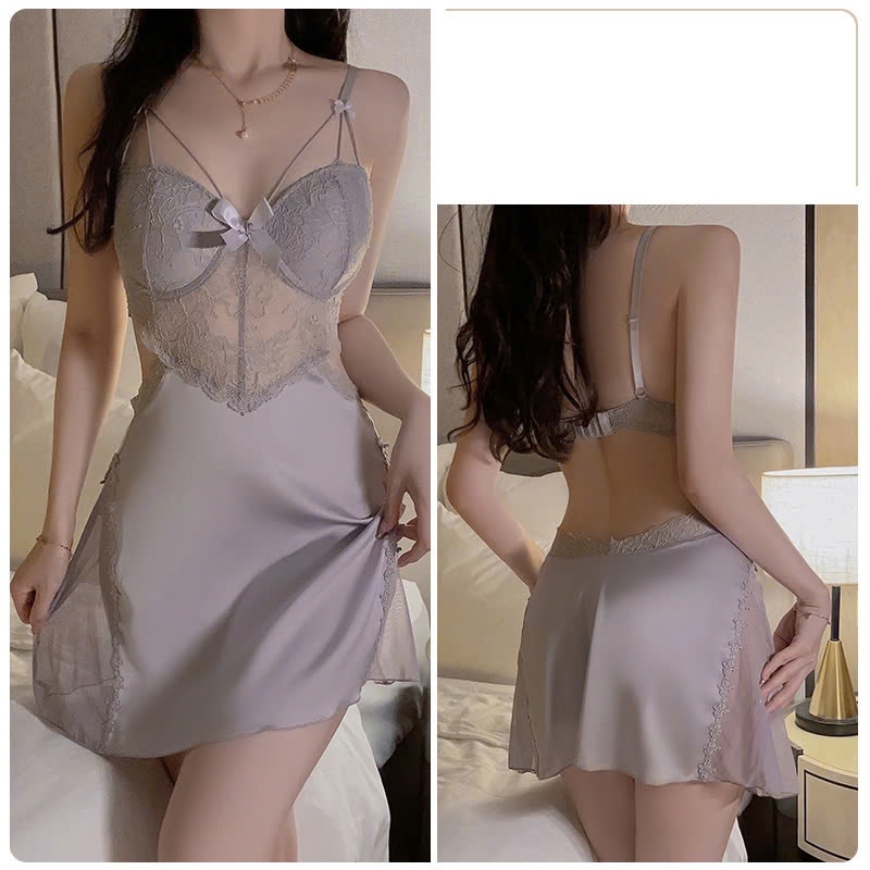 Đầm Ngủ Ren Lụa Cup Ngực Cao Cấp Gợi Cảm Kèm Choàng Lụa BS-2044 | BigBuy360 - bigbuy360.vn