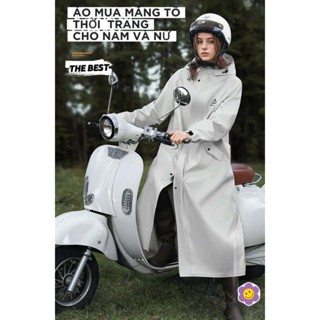 Áo mưa măng tô thời trang cho nam nữ, chất liệu Pongee nhẹ mát, chống rách, chống dính, chống hôi,...