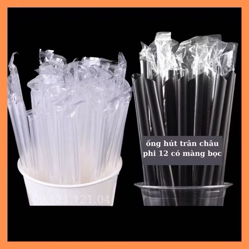 Ống hút trà sữa trân châu (10 cái loại to)