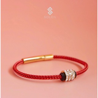 Vòng đeo tay nam nữ dây cáp lõi thép phối charm titan đính đá Zircon thời trang - SOLEIL