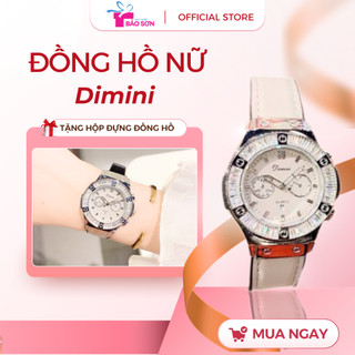  Đồng Hồ Nữ Dimini Đá Ống Xám Dây Silicon Bọc Da Nhung Cao Cấp Điều Chỉnh Phù Hợp Với Nhiều Size tay 