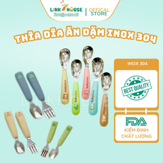  Thìa Dĩa Inox Thìa Muỗng Ăn Dặm Inox Cocobear Babyboo Lion Inox 304 Cho Bé Ăn Dặm 