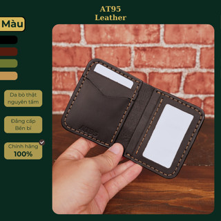 Ví đứng Louis mini nhỏ gọn da bò thật hàng thủ công thương hiệu AT95 HANDMADE