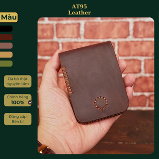 Ví kẹp tiền mini nhỏ gọn da bò sáp hàng thủ công thương hiệu AT95 HANMDE VKT03