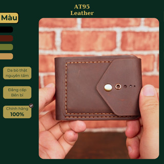 Ví Jordan mini nhỏ gọn da bò sáp hàng thủ công thương hiệu AT95 HANDMADE