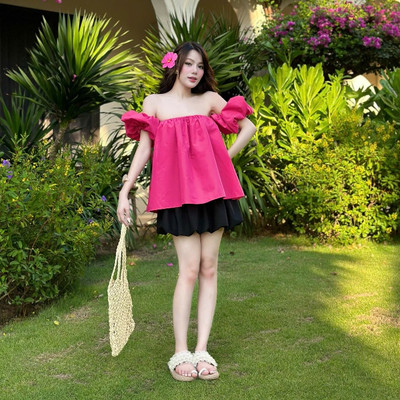 YUCHERRY | Áo kiểu trể vai FLYING OFFSHOULDER TOP 2 YA517