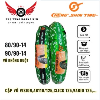 Cặp vỏ xe không ruột 80/90-14+90/90-14 cho Airblade, Vision, Vario, Click...Chính hãng Chengshin. Ship hỏa tốc
