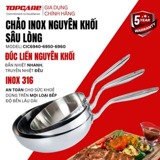 Chảo sâu lòng inox nguyên khối Haatz CIC69 – Inox 316, chống dính tự nhiên, dùng mọi loại bêpss
