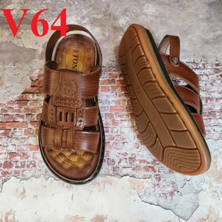 Dép Da Nam Cao Cấp, Dép Da Bò Đế Cao Thương Hiệu Tonavy, Đế Kếp Khâu Bề Mặt Massage Chống Tê Bì Chân Mã Dép Rọ