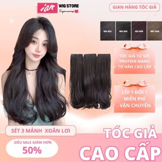 Tóc Giả Kẹp Phím_ Sét 3 Dải Kẹp Xoăn Sóng Lơi Cao Cấp