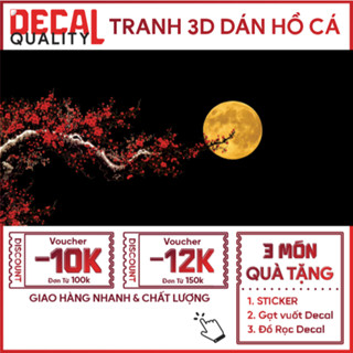 Tranh 3d dán bể cá cảnh có keo dán - Nhiều kích thước - In Theo yêu cầu - Decalquality.store