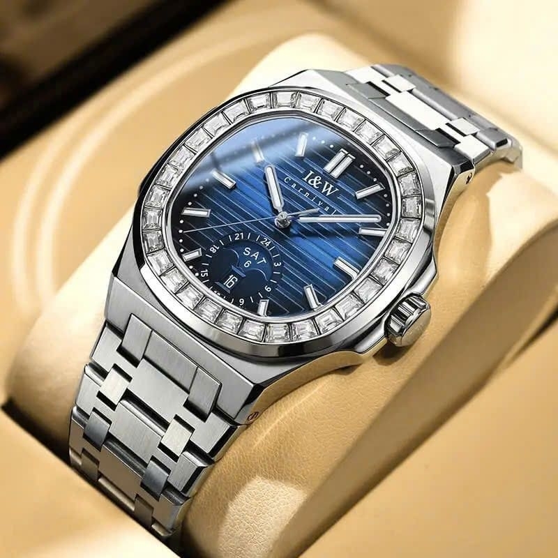 [Chính Hãng 100%] Đồng Hồ Nam  Carnival IW 735G (735) Máy Cơ (Automatic)Japan Siz 42mm Mặt Xanh Kim 