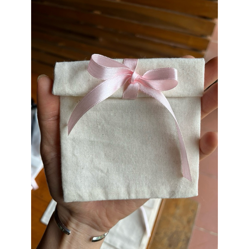 Túi vải thắt nơ full size 2 loại vải