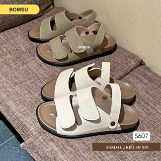 Dép sandal nữ quai da mềm 2 kiểu đi S607 chắc chắn - Dép quai hậu nữ đế cao hot trend