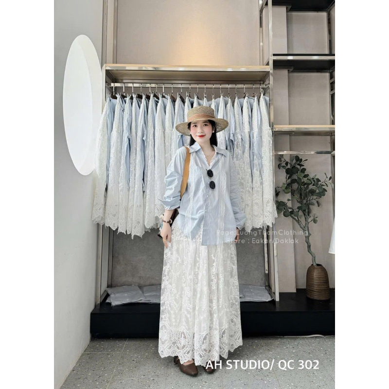 Chân váy ren xoè tầng
