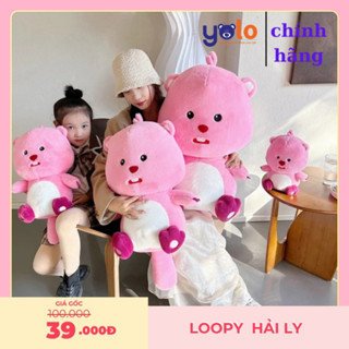  Gấu Bông Hải Ly Loopy Hồng.thú nhồi bông loopy pororo siêu đáng yêu hàng nhập khẩu 