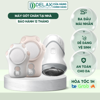  Máy Chà Gót Chân DELAX Mài Gót Chân Làm Mịn Tẩy Da Chết Gót Chân Tự Động Tại Nhà Sạc Pin Tặng Kèm 3 Đầu Mài MGC01 