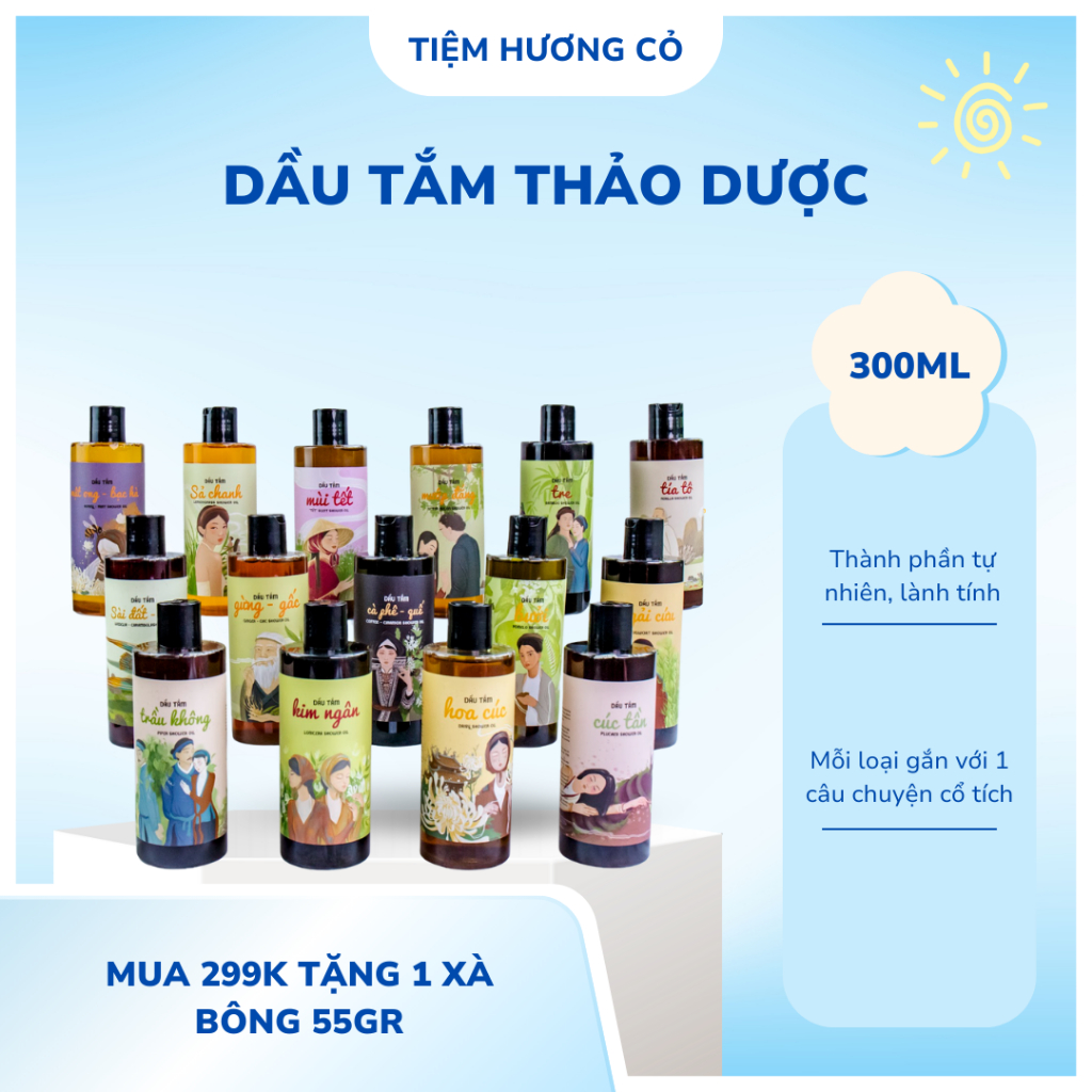 15 Loại Dầu Tắm Thảo Dược 300ml - HTX SINH DƯỢC