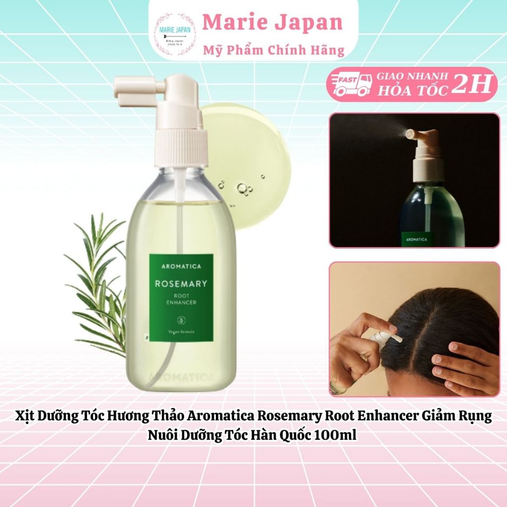 Xịt Dưỡng Tóc Hương Thảo Aromatica Rosemary Root Enhancer Giảm Rụng Nuôi Dưỡng Tóc Hàn Quốc 100ml
