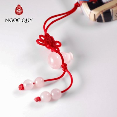 Móc khóa hình hồ lô đá thiên nhiên - Ngọc Quý