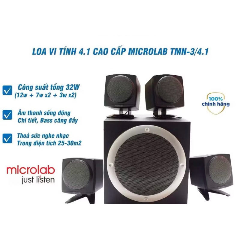 {Chính hãng}Loa vi tính 4.1 - cao cấp Microlab TM-3/4.1,Công suất 32W cho chất lượng âm thanh sống đ