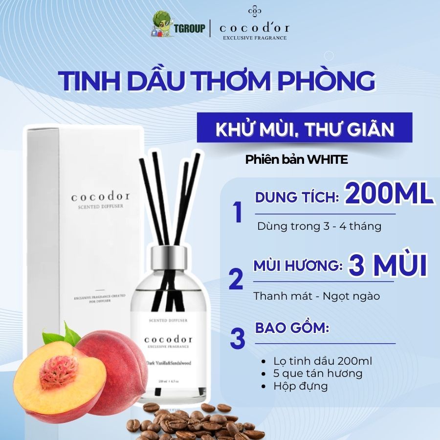 Tinh dầu thơm phòng Cocodor White Label Reed Diffuser 200ml - tgroup
