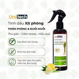  Chai xịt tinh dầu thơm phòng & Đuổi muỗi Unitech 250ml tinh dầu tự nhiên khử khuẩn đuổi côn trùng 
