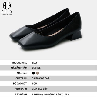 [Quà tặng giáo viên cao cấp sang trọng] Giày nữ cao cấp da thật ELLY – EGT195