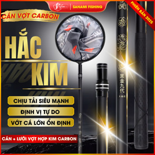 Vợt Cá Carbon ,Cán Vợt Săn Hàng Hắc Kim Chuyên Câu Đài Câu Đơn PK66