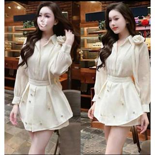 LYNA - Set Váy Thiết Kế gồm Áo Sơ Mi Mix Chân Váy Tafta - E04