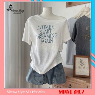 Áo Phông Nữ Kiểu Lệch Vai Chất Phông Giấy Mỏng Nhẹ Mát Hàng QC Minxu Shop CK66