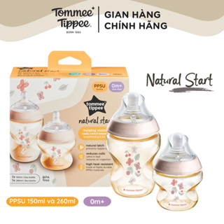 Bình Sữa PPSU Ty Siêu Mềm Tự Nhiên Tommee Tippee Natural Start, Hồng (Bộ 1 Bình 260ml và 1 Bình 150ml)