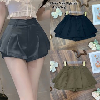 Quần Váy Thiết Kế 2 Tầng Bigsize, Quần Short Cạp Lưng Cao Hack Dáng Thích Hợp Đi Tiệc, Đi Chơi, Đi Biển Hot 40-95kg