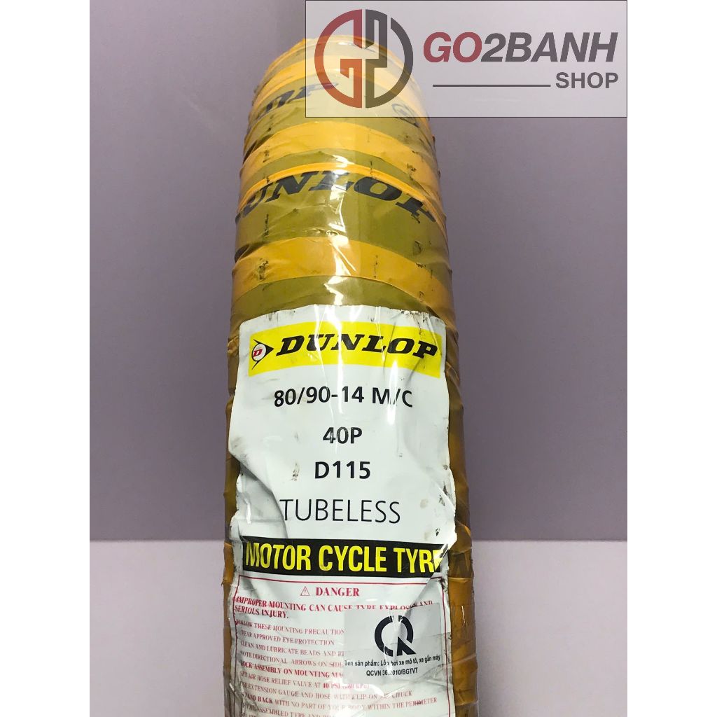 Vỏ Dunlop 80/90-14, 90/90-14, 100/90-14, 80/90-16 vỏ xe Airblade, Click, Vario, Vision, Pcx cũ, SH M