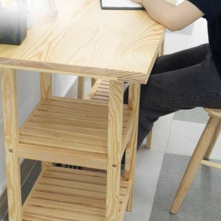 BÀN LÀM VIỆC GỖ TỰ NHIÊN CHÂN THÁP - STANDING TOWER TABLE - ORI NỘI THẤT HÀN QUỐC