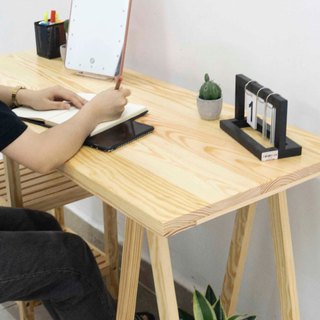 BÀN LÀM VIỆC GỖ TỰ NHIÊN CHÂN THÁP - STANDING TOWER TABLE - ORI NỘI THẤT HÀN QUỐC