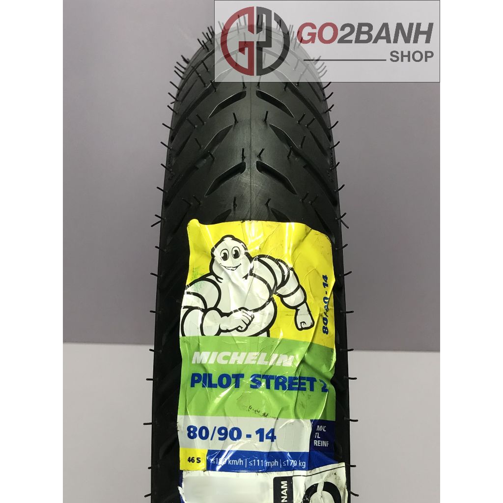 Vỏ Michelin Pilot Street 2 80/90-14, 90/90-14, 100/90-14, 80/90-16 vỏ xe Airblade, Vision, Pcx cũ, S