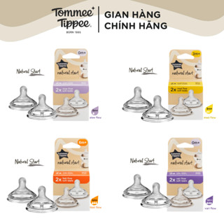 Núm Ty Silicon Siêu Mềm Tự Nhiên Tommee Tippee Natural Start Nhiều Size (Vỉ Đôi, Tách Lẻ)